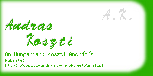 andras koszti business card